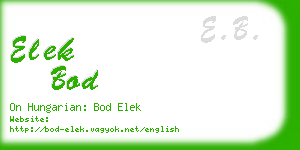 elek bod business card